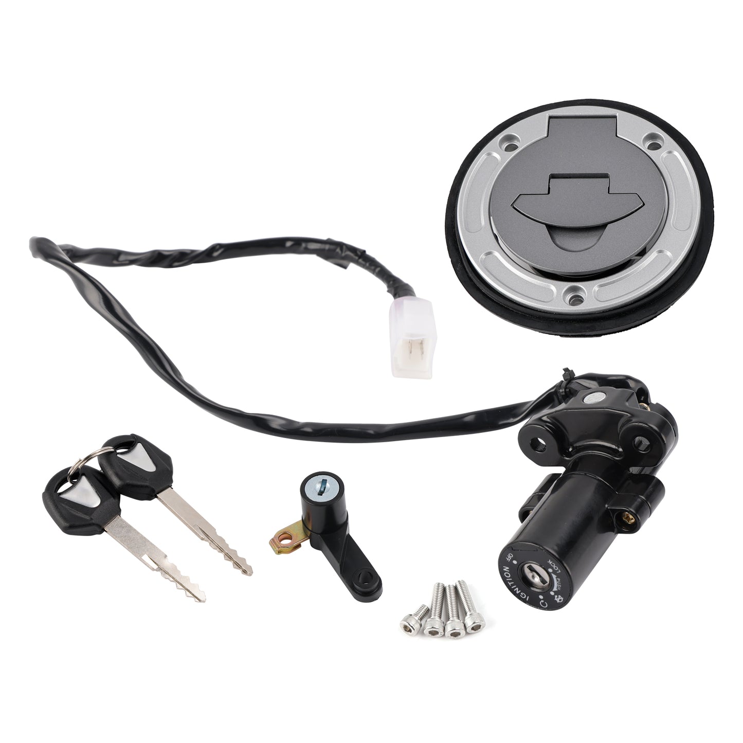 Ignition Key Switch Fuel Cap Seat Lock Set For Yamaha YZF R3 R25 ABS 2019-2024