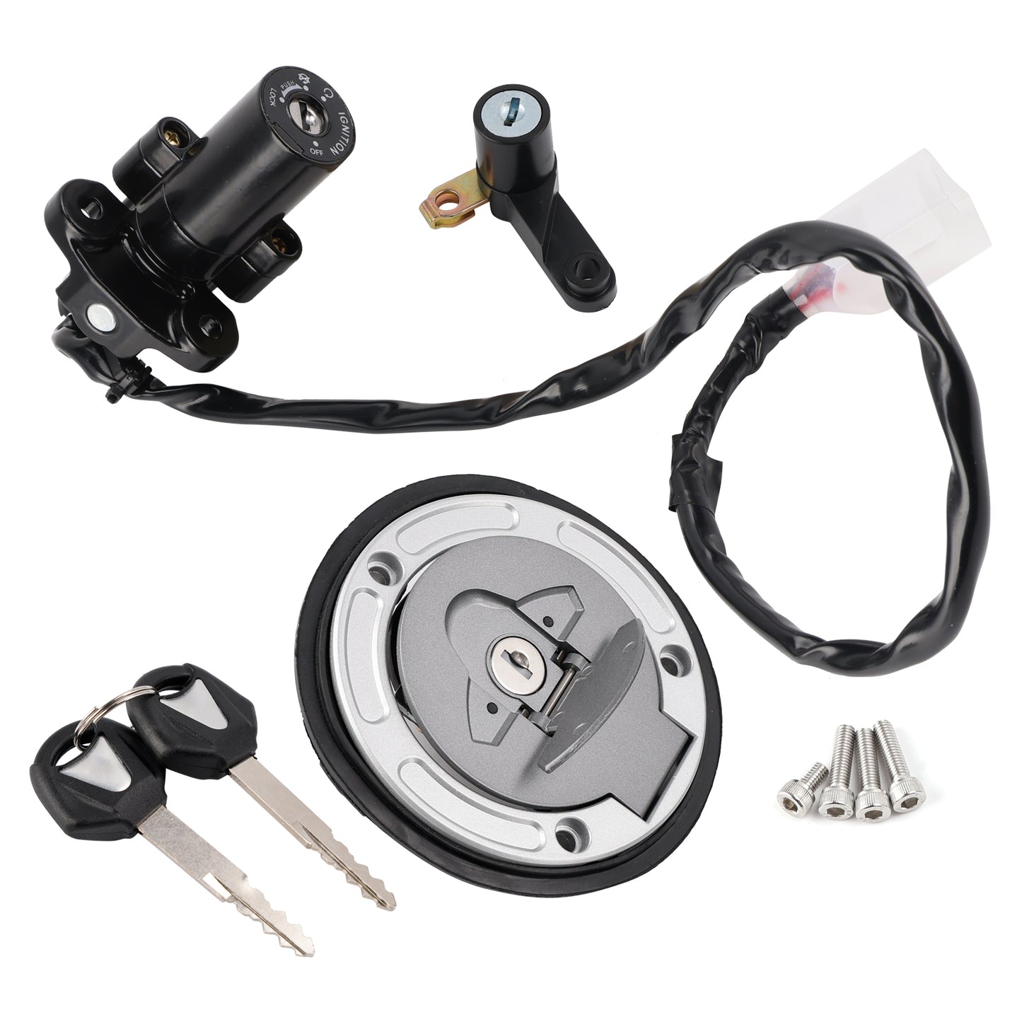 Ignition Key Switch Fuel Cap Seat Lock Set For Yamaha YZF R3 R25 ABS 2019-2024