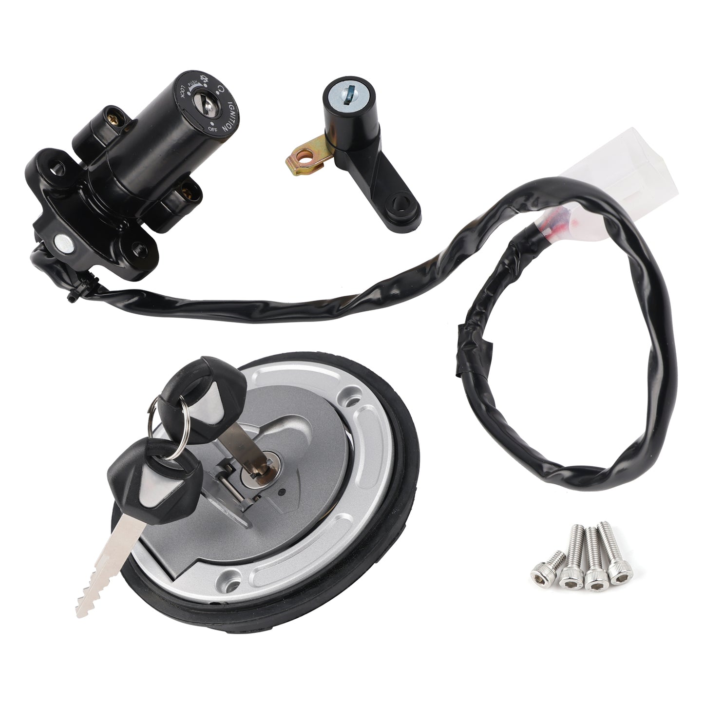 Ignition Key Switch Fuel Cap Seat Lock Set For Yamaha YZF R3 R25 ABS 2019-2024