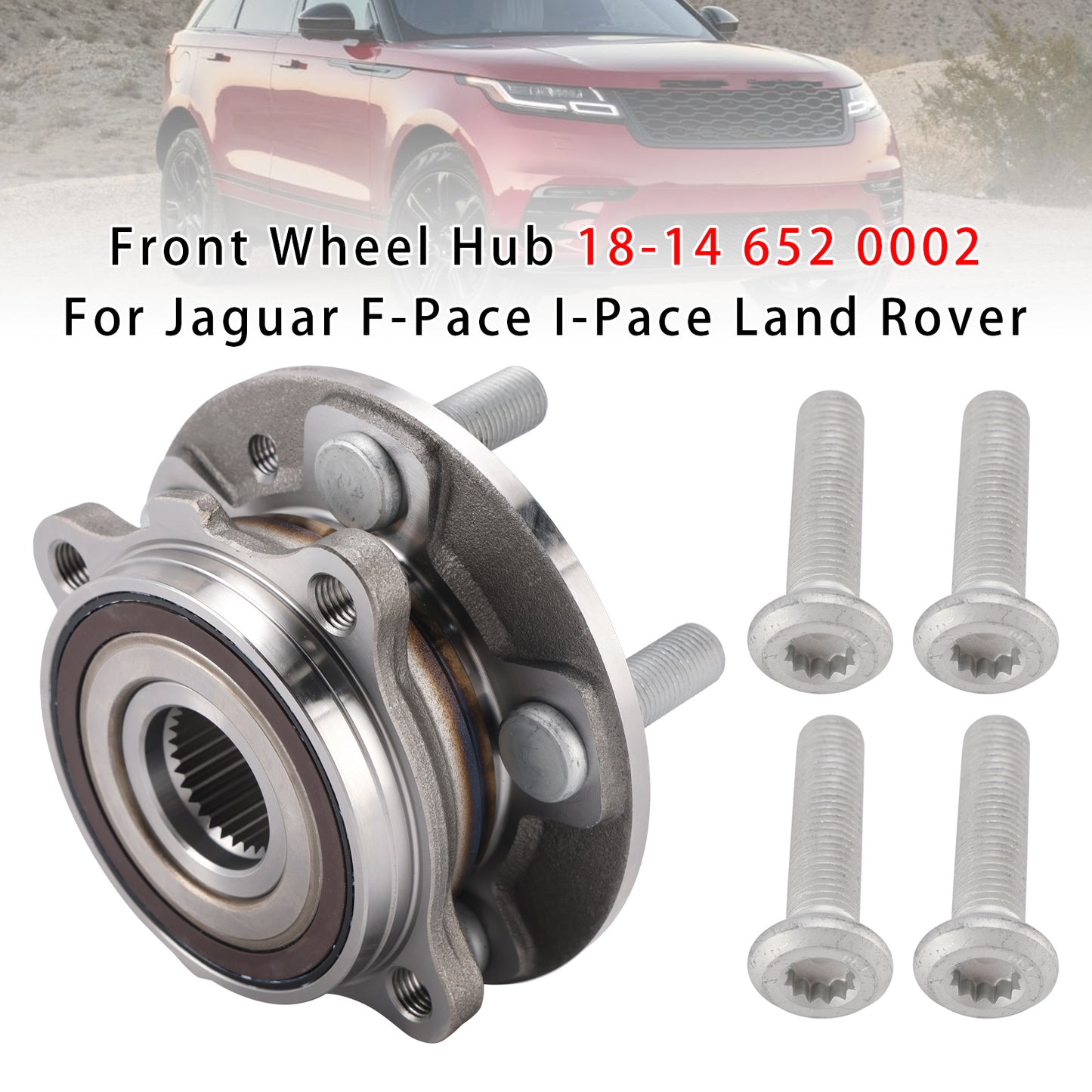 Jaguar F-Pace I-Pace Land Rover 18-14 652 0002 Front Wheel Hub