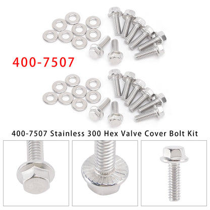 2 Pack 400-7507 Stainless 300 Hex Valve Cover Bolt Kit