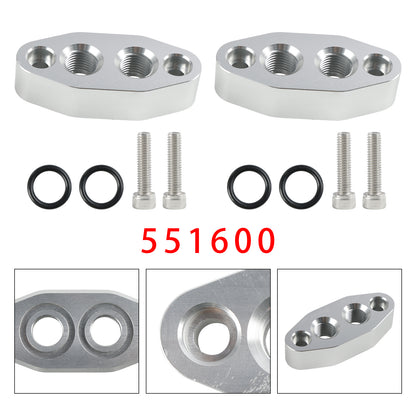 2 Pack Oil Cooler Adapter -6AN ORB Oring In/Out Port Plate LS1 LSX LS3 LS LS2 LS3 551600