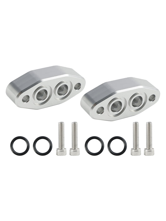 2 Pack Oil Cooler Adapter -6AN ORB Oring In/Out Port Plate LS1 LSX LS3 LS LS2 LS3 551600