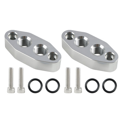 2 Pack Oil Cooler Adapter -6AN ORB Oring In/Out Port Plate LS1 LSX LS3 LS LS2 LS3 551600