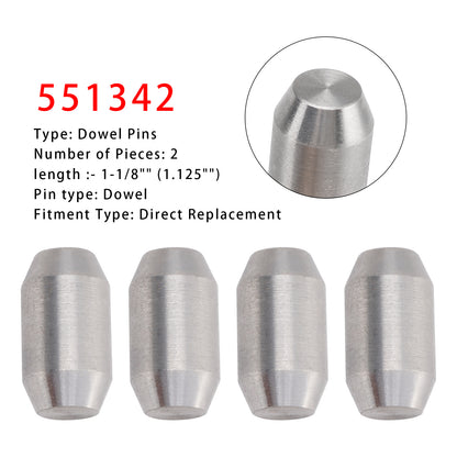 2 Pack Dowel Pins 551342 Engine to Transmission Replacement Steel Alignment Pin Stock Length 1.125"
