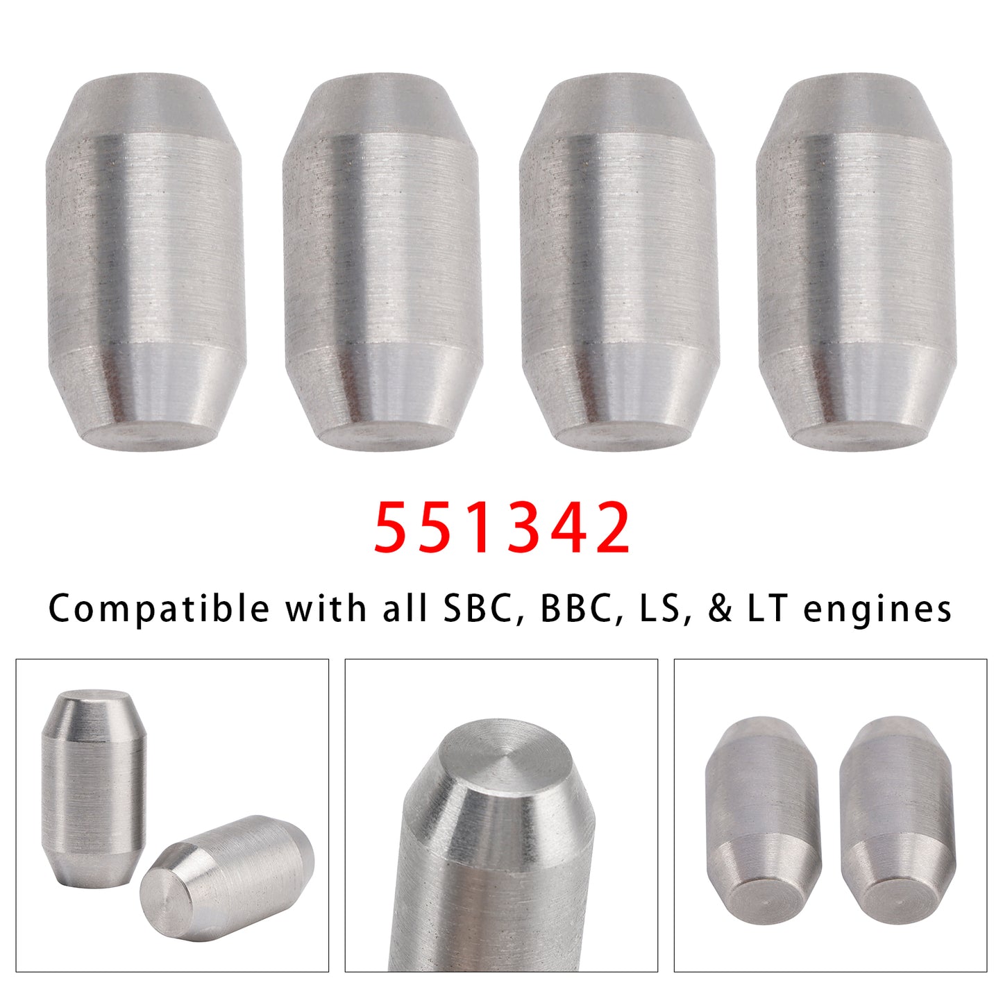 2 Pack Dowel Pins 551342 Engine to Transmission Replacement Steel Alignment Pin Stock Length 1.125"