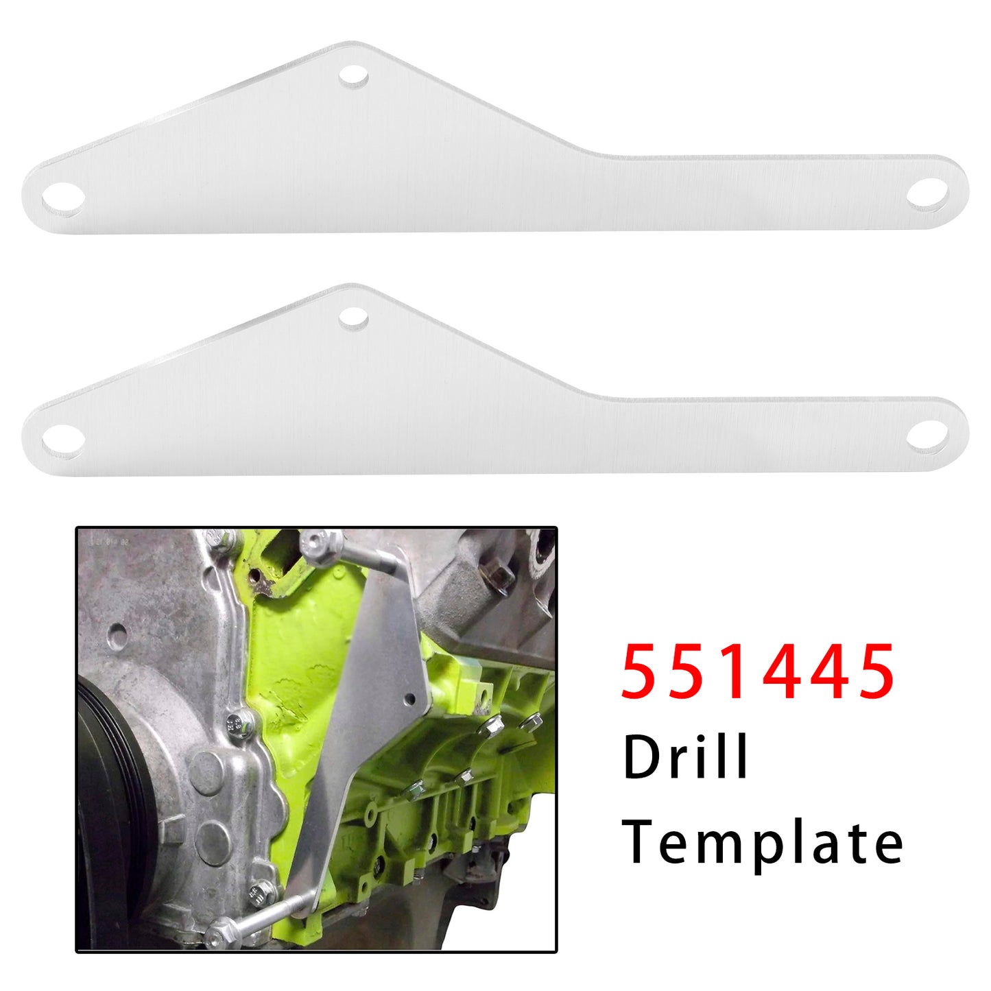 LS Truck/SUV LS1 LSX LM7 LR4 LQ4 L92 L96  551445 2 Pack Iron Block Drill Template to Mount Alternator