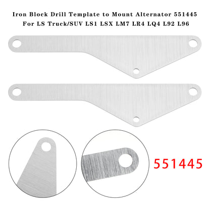LS Truck/SUV LS1 LSX LM7 LR4 LQ4 L92 L96  551445 2 Pack Iron Block Drill Template to Mount Alternator