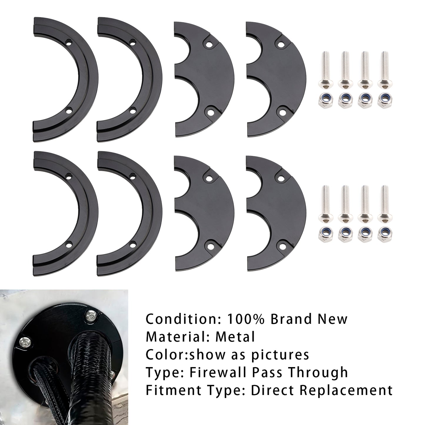2 Pack Firewall Pass Through Eliminates Firewall Grommet Holley Terminator x Max