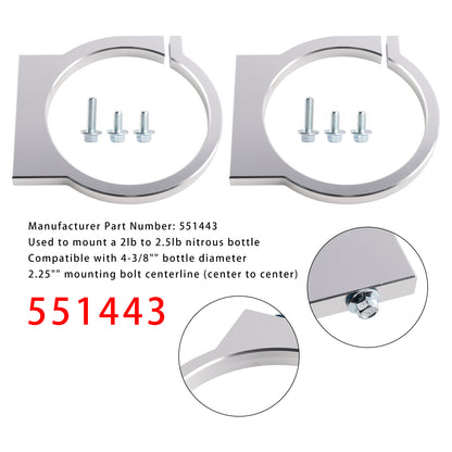 GSXR 551443 2 Pack 2lb Nitrous Bottle Bracket 2.5 2 Two Pound 4-3/8" Bottle Diameter Tank Mount NOS Billet
