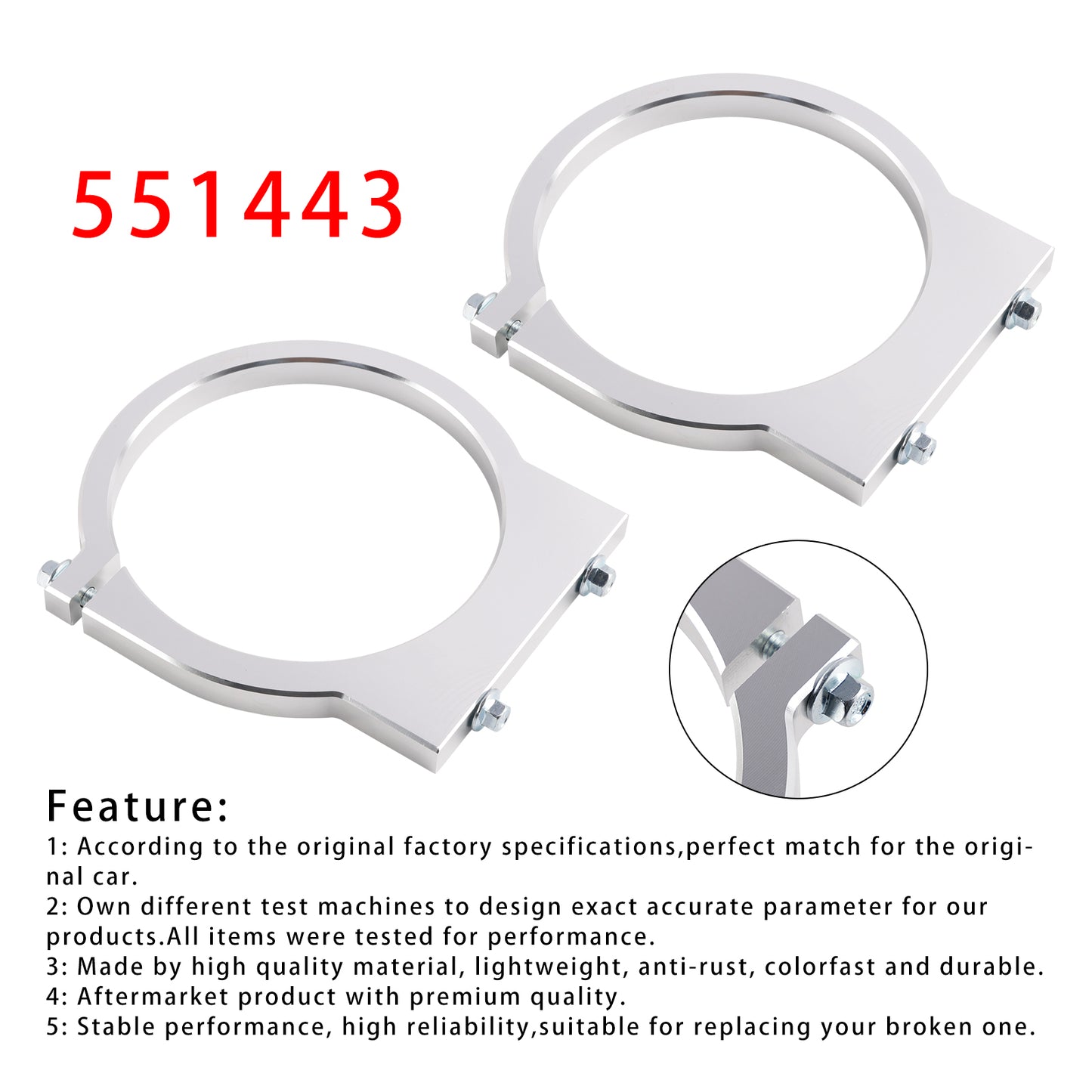 GSXR 551443 2 Pack 2lb Nitrous Bottle Bracket 2.5 2 Two Pound 4-3/8" Bottle Diameter Tank Mount NOS Billet