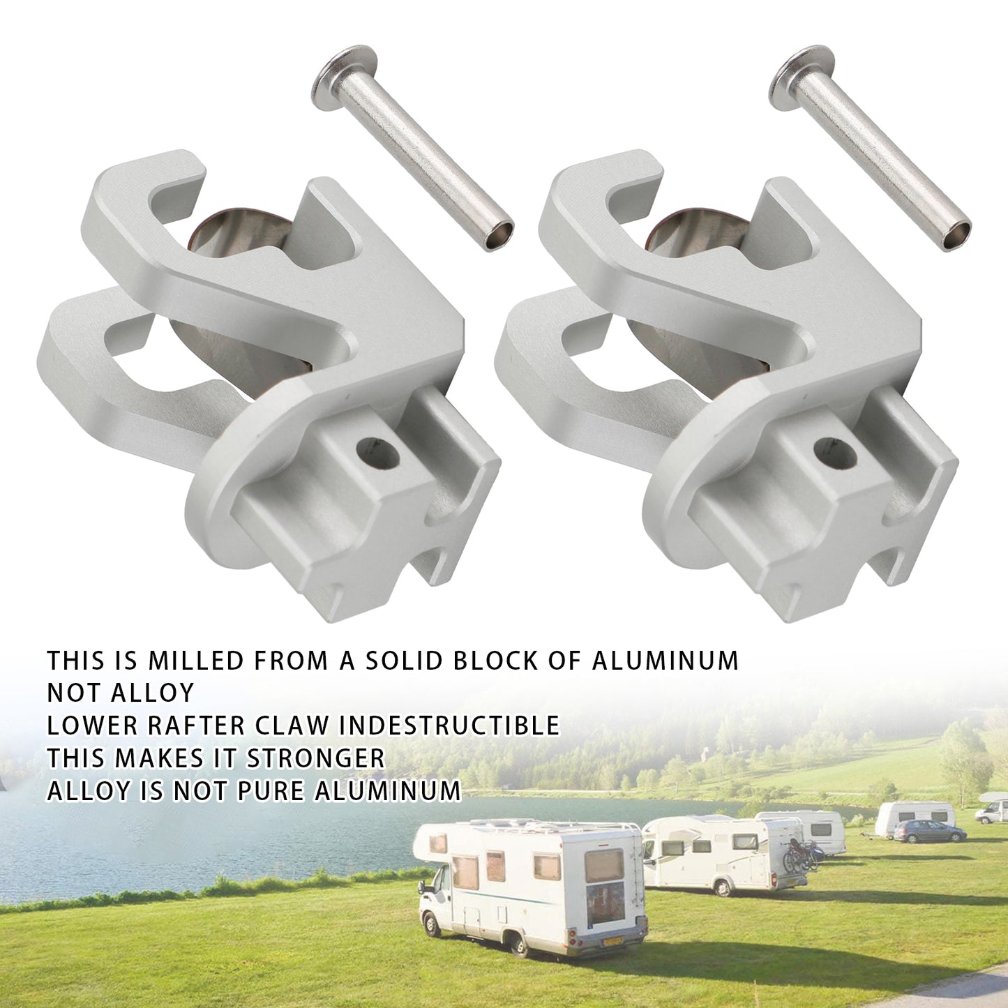 2PCS Alminum RV Rafter Claw Satin Hardware Dometic SUNCHASER II Awning