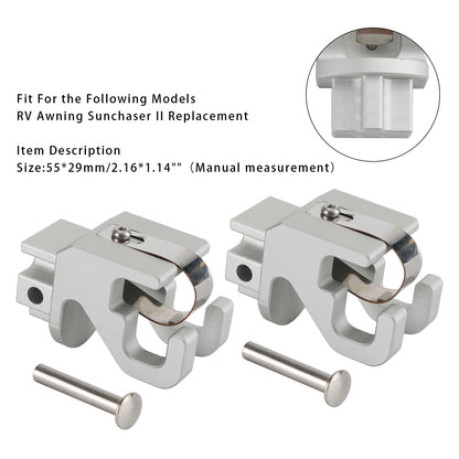 2PCS Alminum RV Rafter Claw Satin Hardware Dometic SUNCHASER II Awning