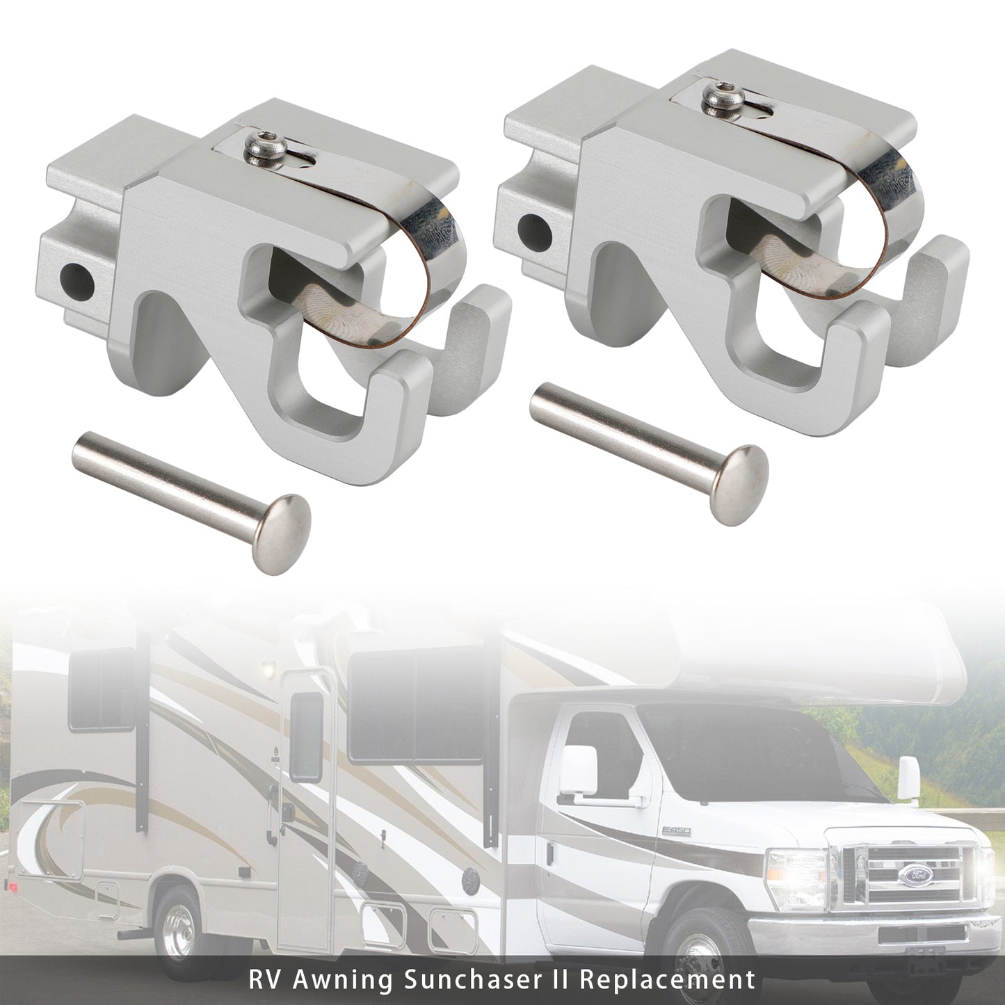 2PCS Alminum RV Rafter Claw Satin Hardware Dometic SUNCHASER II Awning