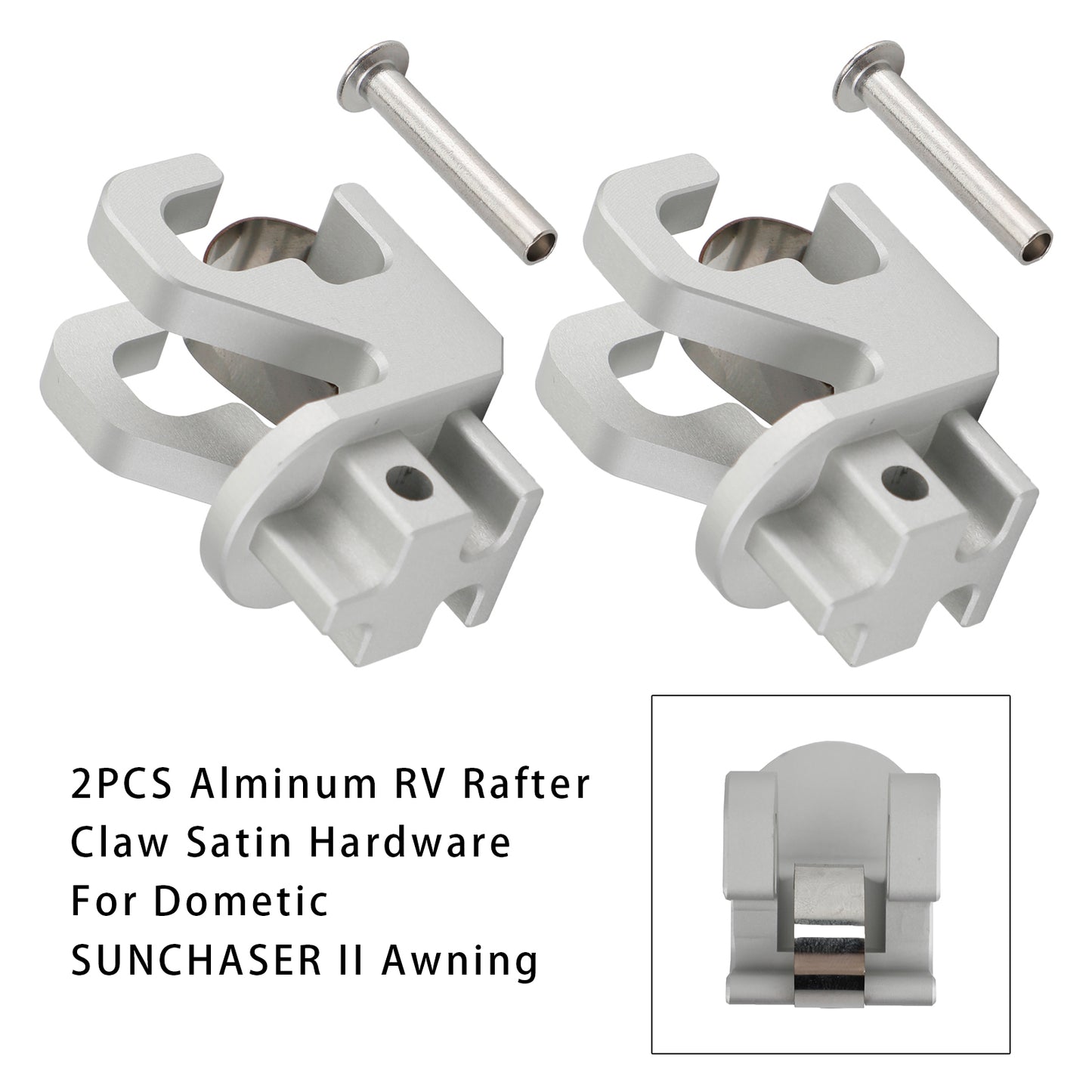 2PCS Alminum RV Rafter Claw Satin Hardware Dometic SUNCHASER II Awning