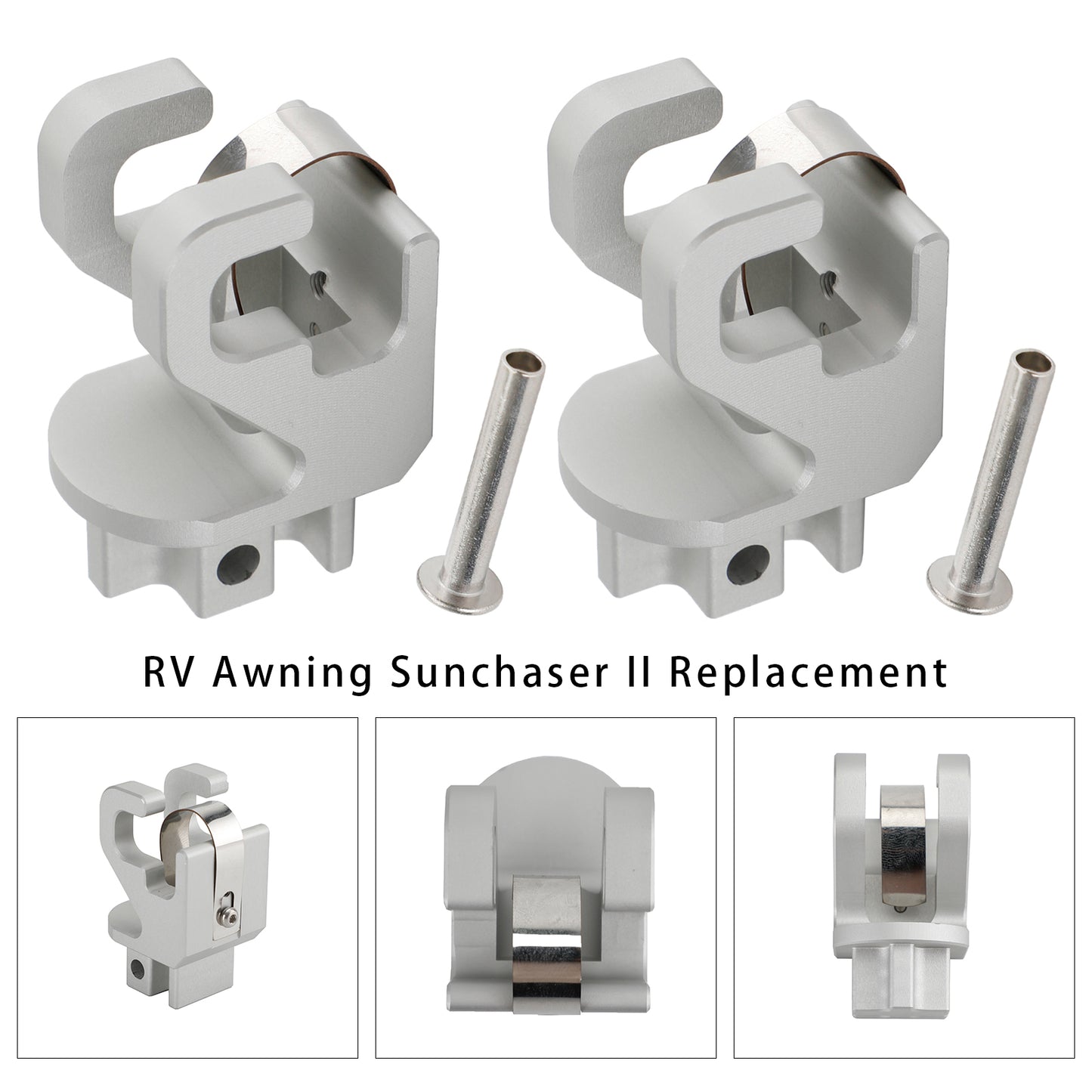 2PCS Alminum RV Rafter Claw Satin Hardware Dometic SUNCHASER II Awning
