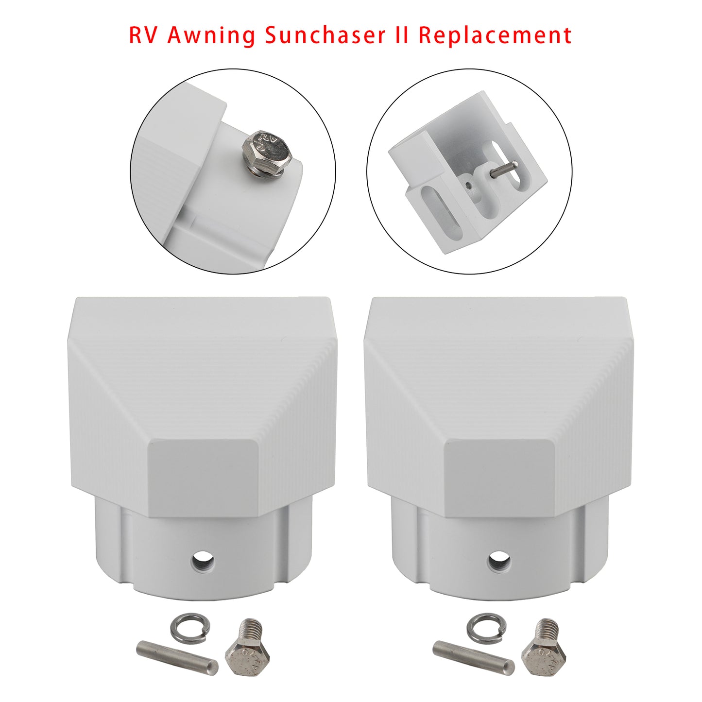 2PCS Alminum Replacement Part End Plug Solid Dometic SUNCHASER II Awning