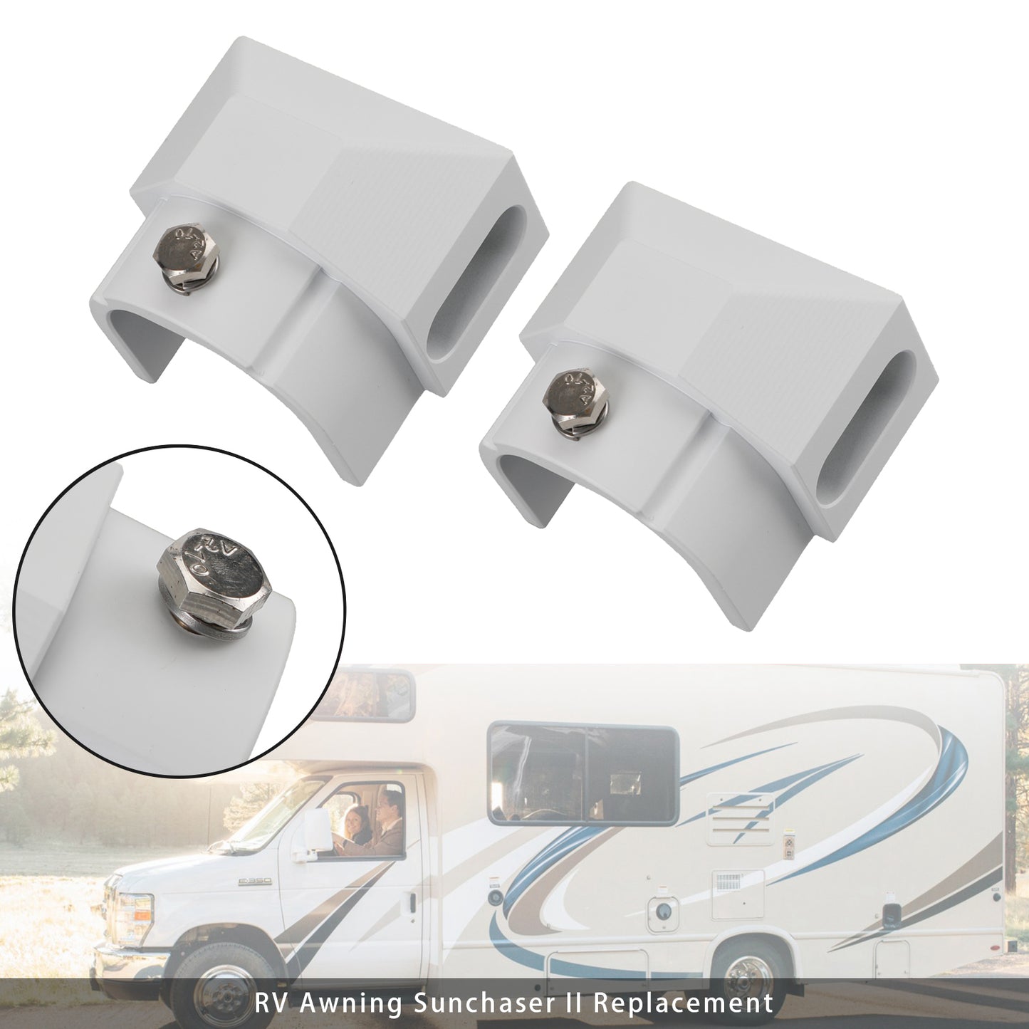 2PCS Alminum Replacement Part End Plug Solid Dometic SUNCHASER II Awning