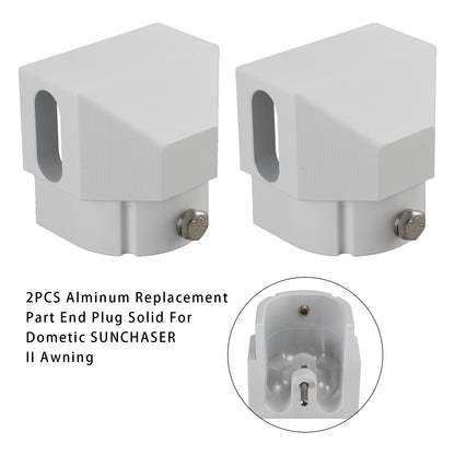 2PCS Alminum Replacement Part End Plug Solid Dometic SUNCHASER II Awning