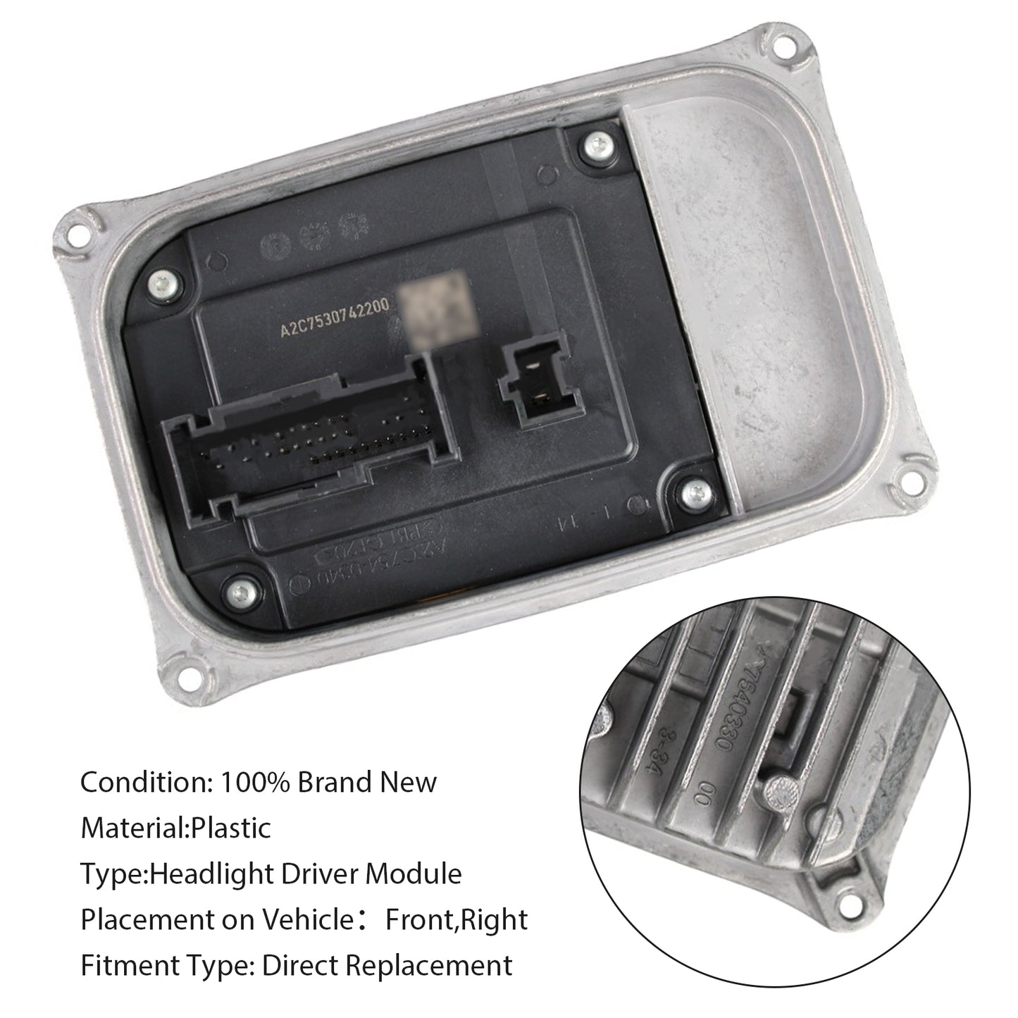 Headlight Driver Control Module A2479004204 Right For Mercedes Benz W205/W253/W247