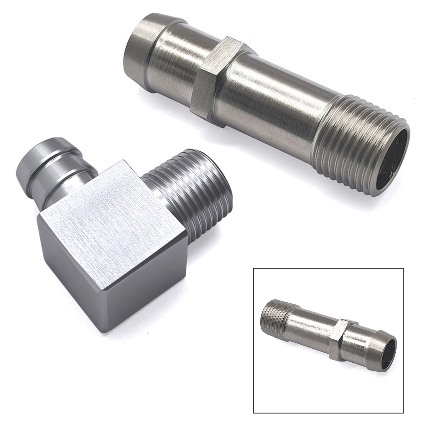 2PCS Heater Hose Fitting 3/4" Water Pump 5/8" Intake For Chevy SBC V8 Engines