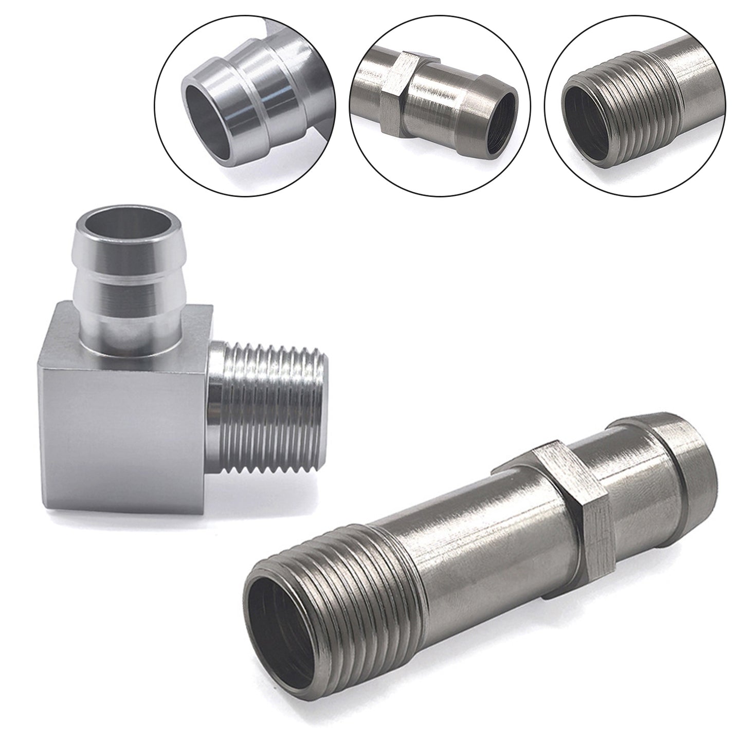 2PCS Heater Hose Fitting 3/4" Water Pump 5/8" Intake For Chevy SBC V8 Engines