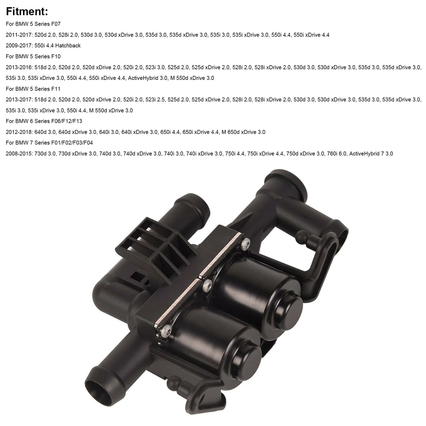 Heater Coolant Control Valve 64114271156 For BMW 5 6 7 Series F07 F10 F06 F12 F01