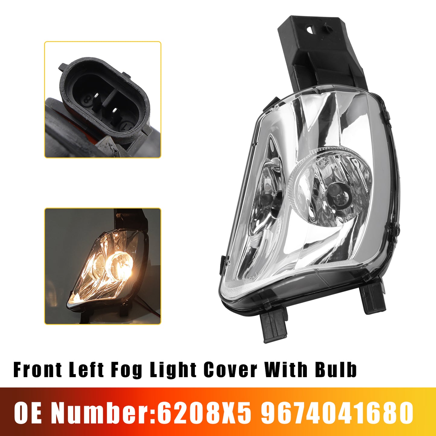 2007-2014 Peugeot 308 CC 4B Hatchback Front Left Fog Light Cover With Bulb