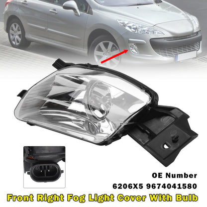 2008-2011 PEUGEOT 308 SW I Estate Van 4E 6206X5 9674041580 Front Right Fog Light Cover With Bulb
