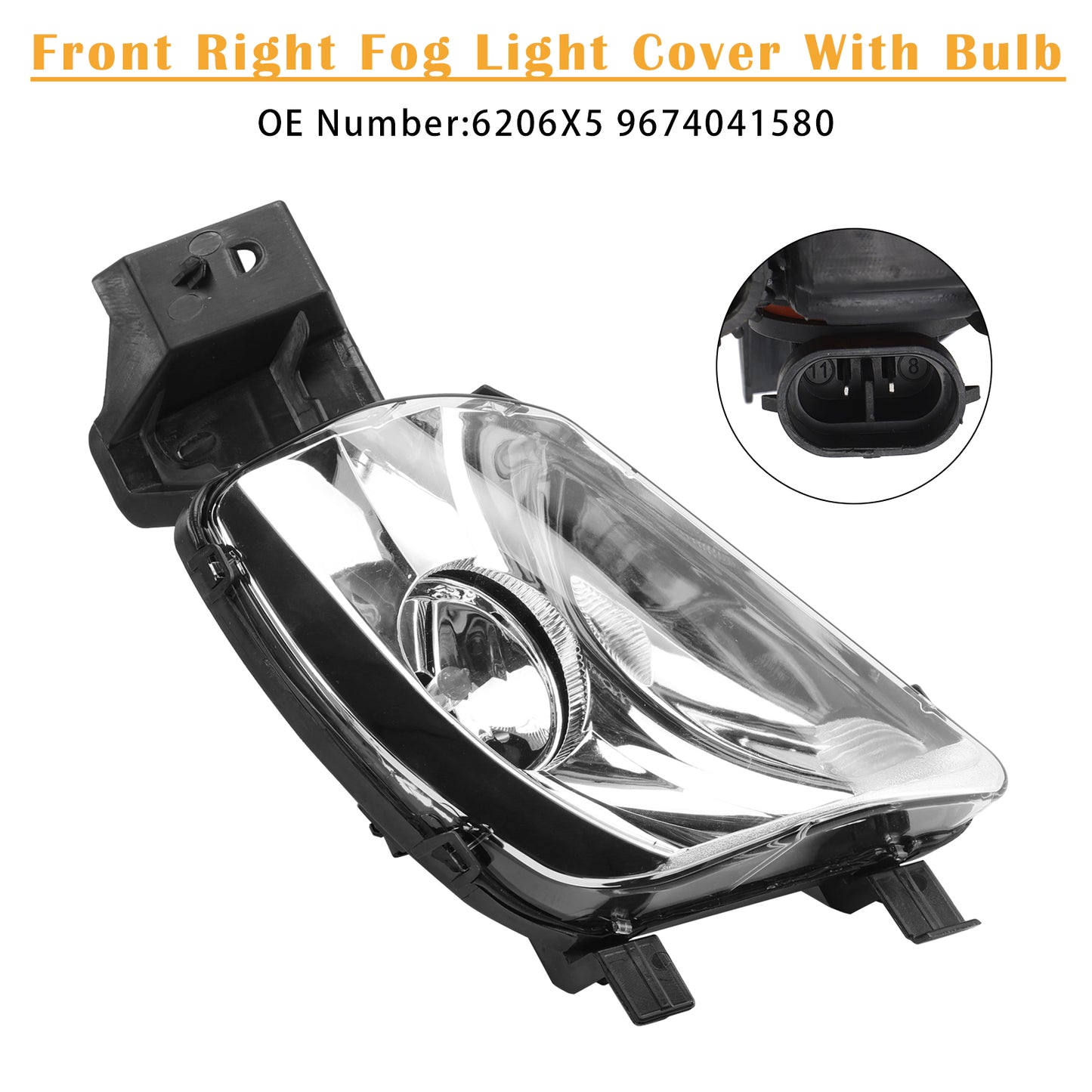 2008-2011 PEUGEOT 308 SW I Estate Van 4E 6206X5 9674041580 Front Right Fog Light Cover With Bulb