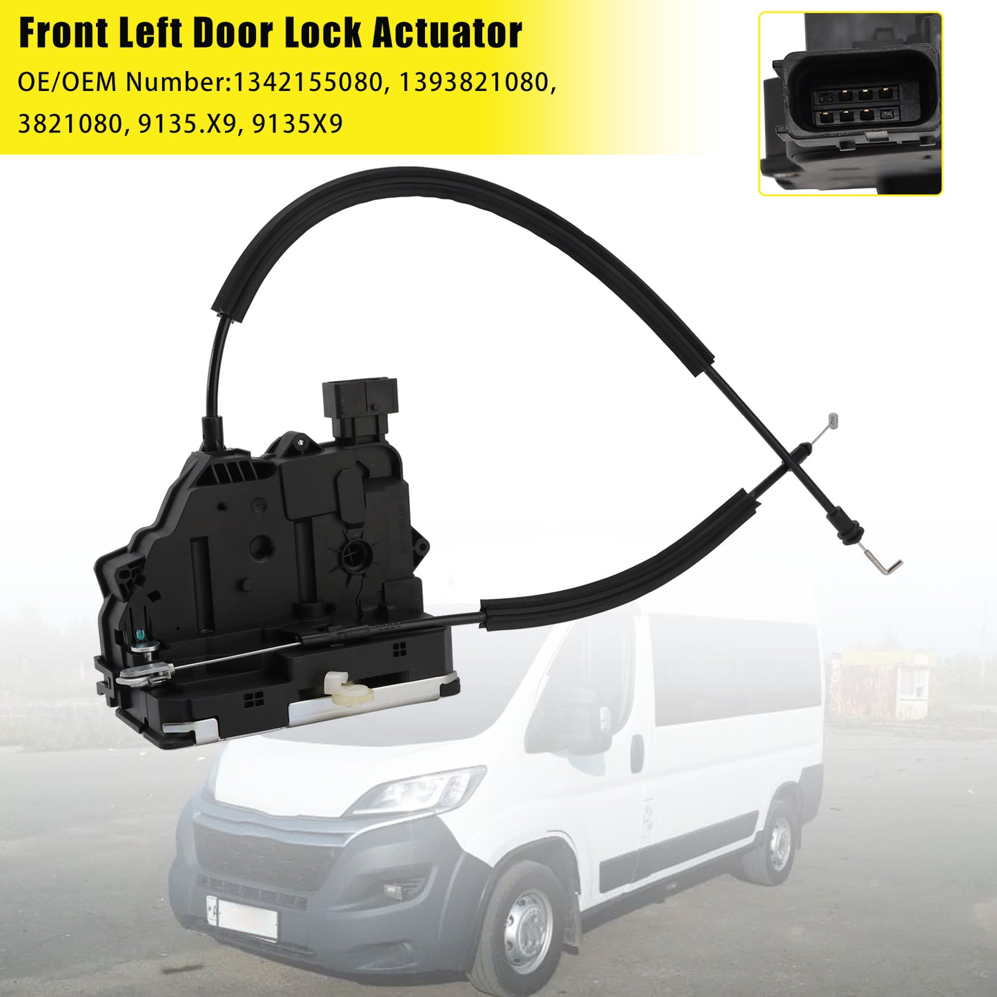2006- Peugeot Boxer Bus 1342155080 Front Left Door Lock