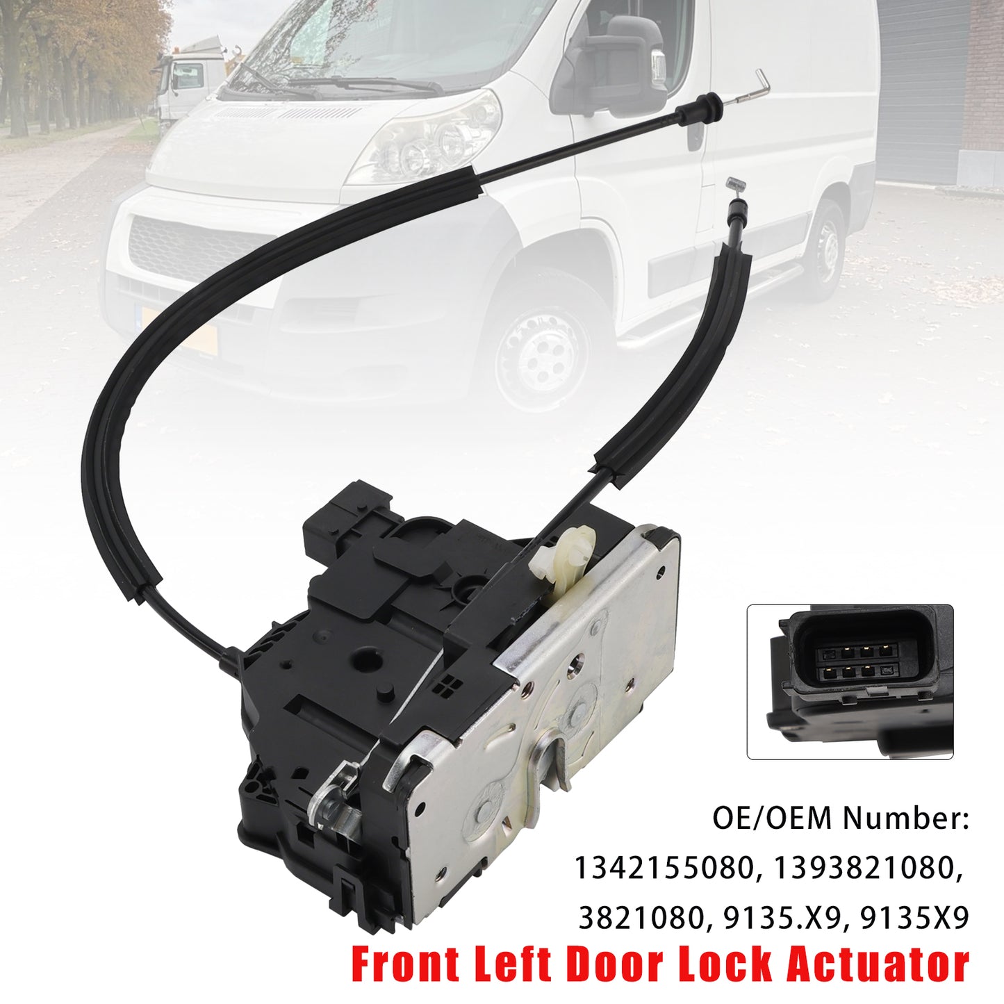 2006- Peugeot Boxer Bus 1342155080 Front Left Door Lock