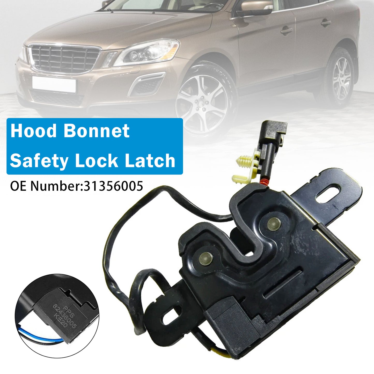 2010-2017 Volvo XC60 31356005 Hood Bonnet Safety Lock Latch