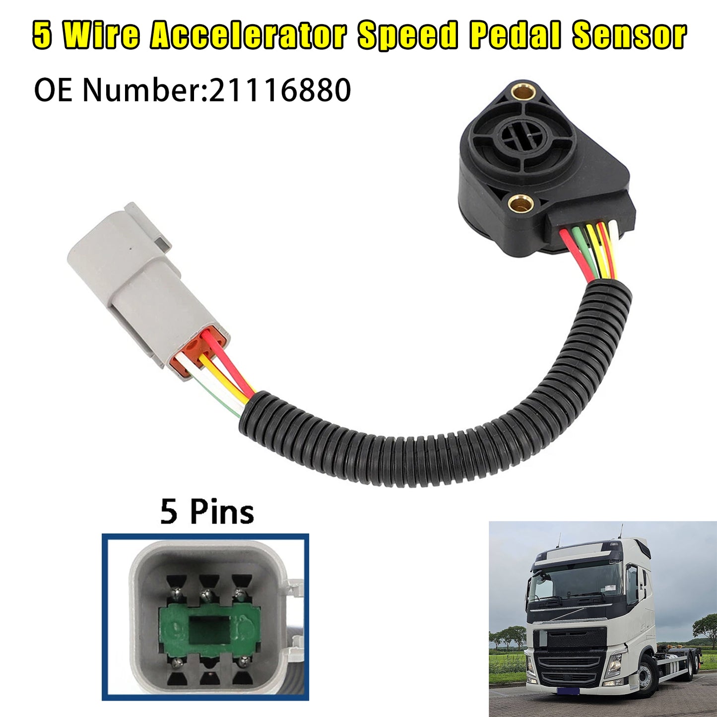 2004- Volvo Truck H/FM 13L 16L Engines 21116880 Accelerator Speed Sensor