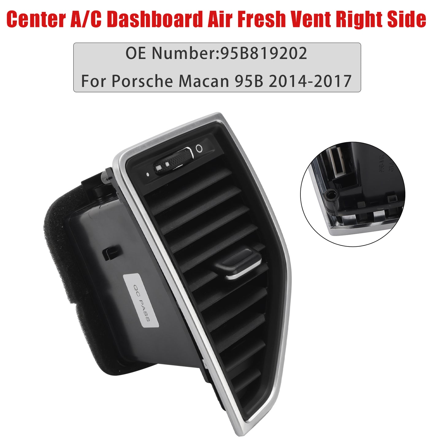 2017-2017 Porsche Macan S 95B 95B819202 Front Right Middle AC Vent Grille