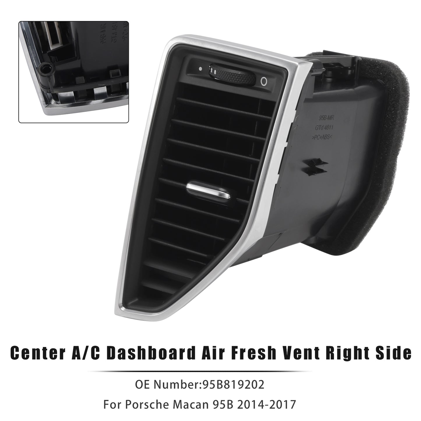 2017-2017 Porsche Macan S 95B 95B819202 Front Right Middle AC Vent Grille