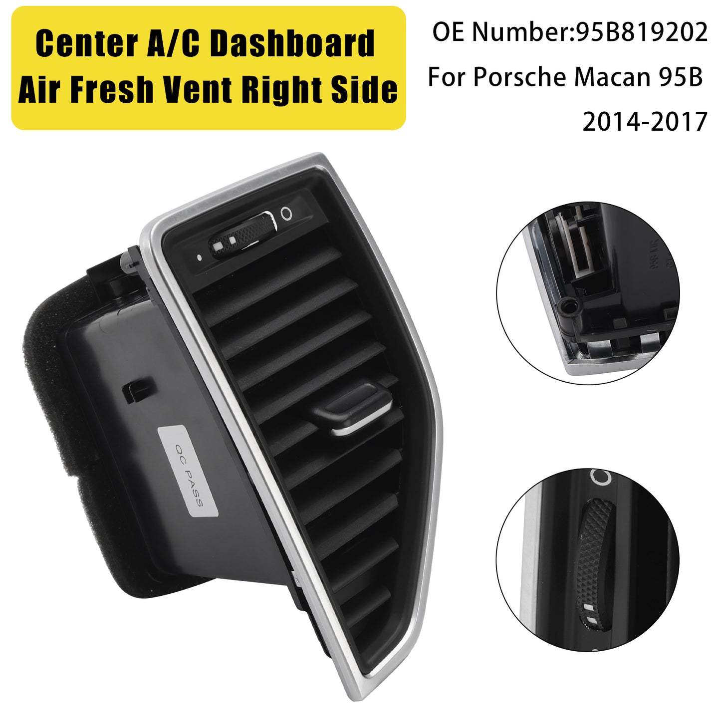 2017-2017 Porsche Macan S 95B 95B819202 Front Right Middle AC Vent Grille