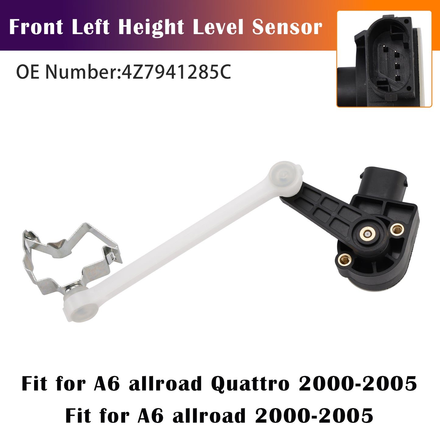00-05 Audi A6 C5 Allroad Quattro 4Z7941285C Front Left Height Level Sensor