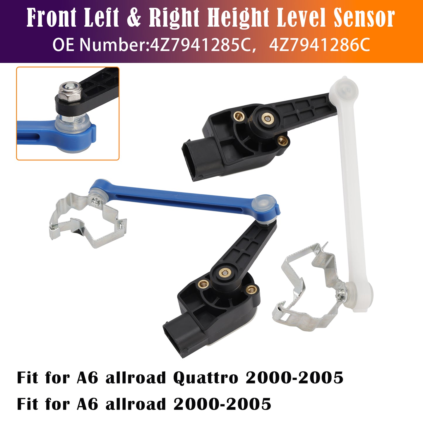2000-2005 Audi A6 allroad 4Z7941285C Pair Front Height Level Sensor