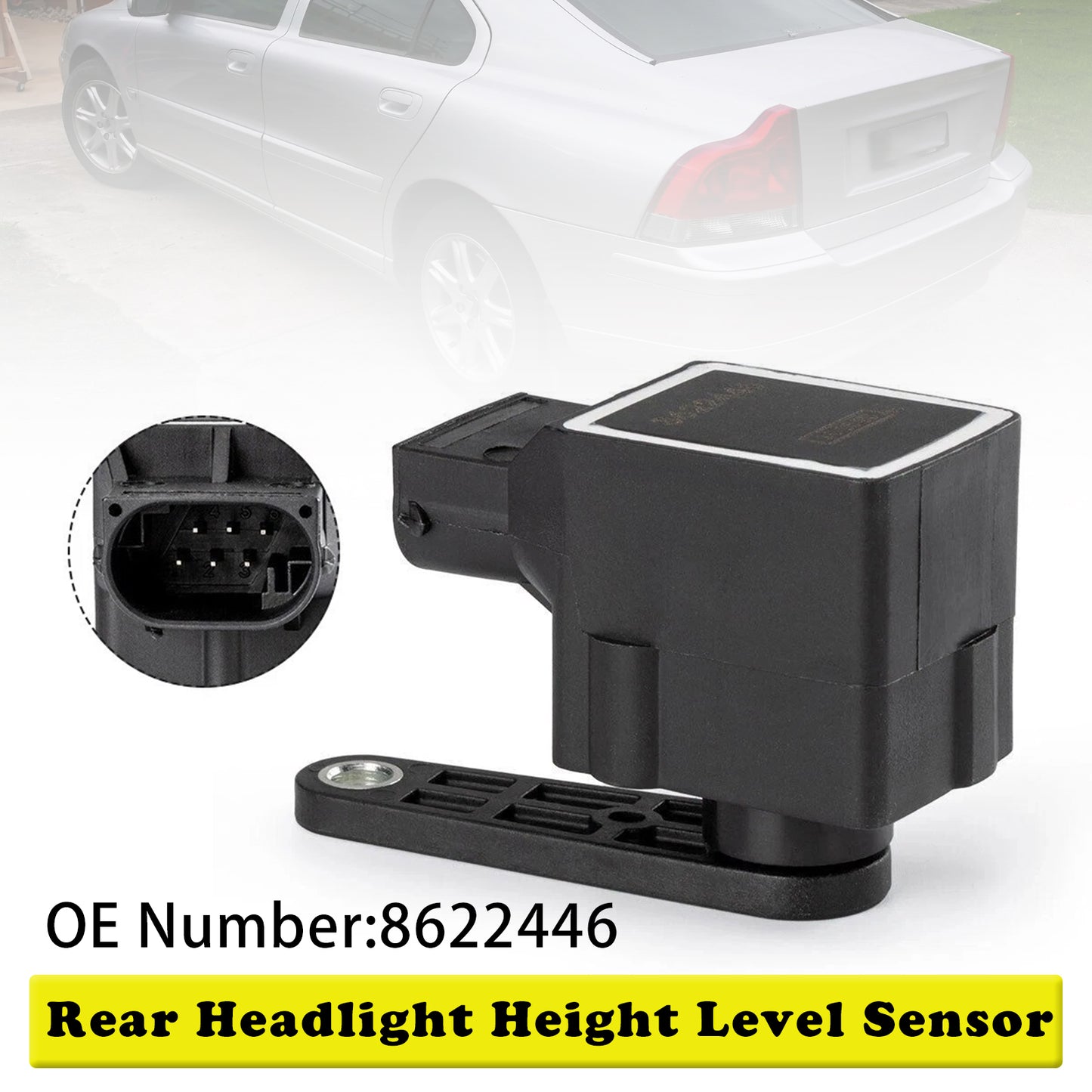 Volvo S60 S80 V70 XC90 8622446 Rear Headlight Height Level Sensor 6 Pins