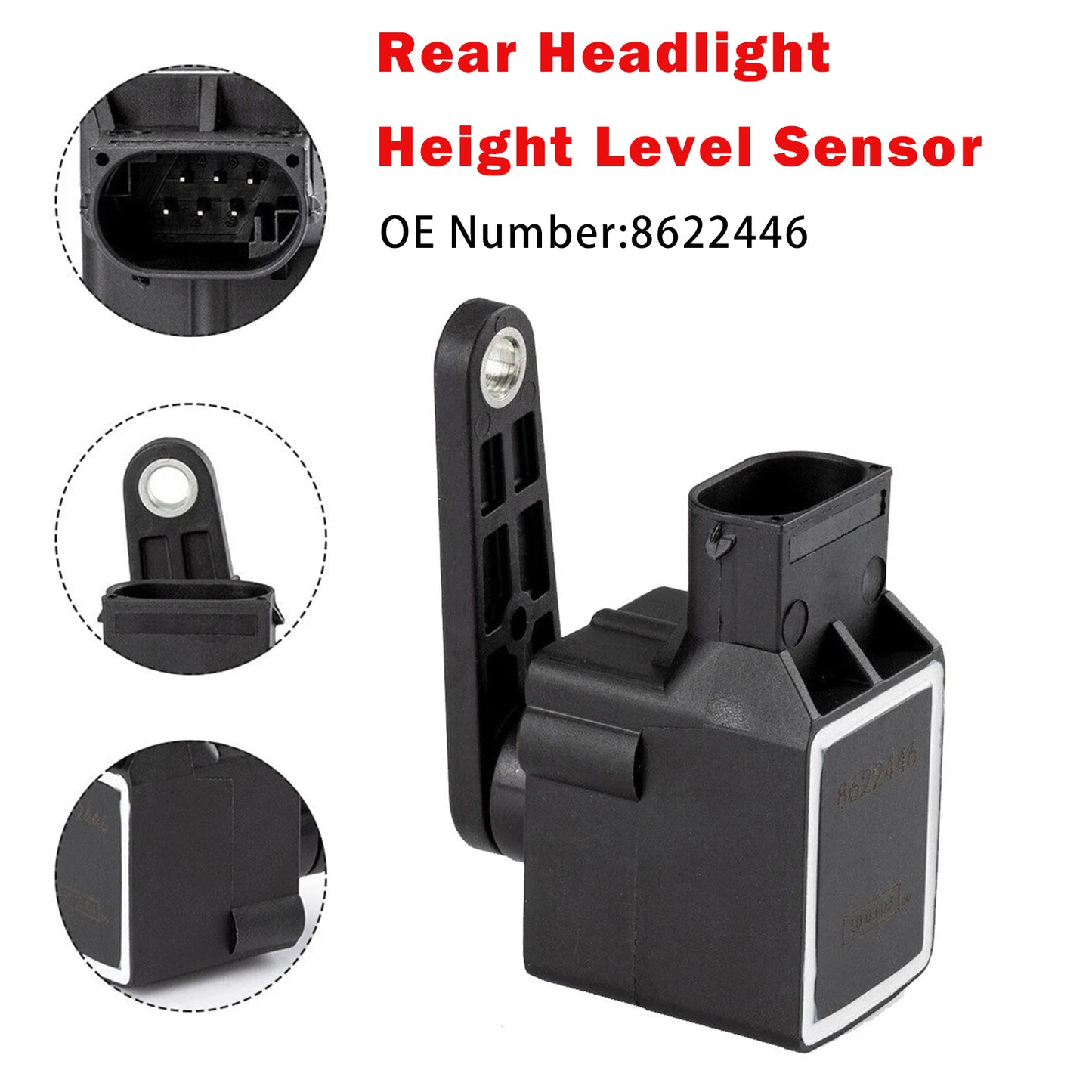 Volvo S60 S80 V70 XC90 8622446 Rear Headlight Height Level Sensor 6 Pins