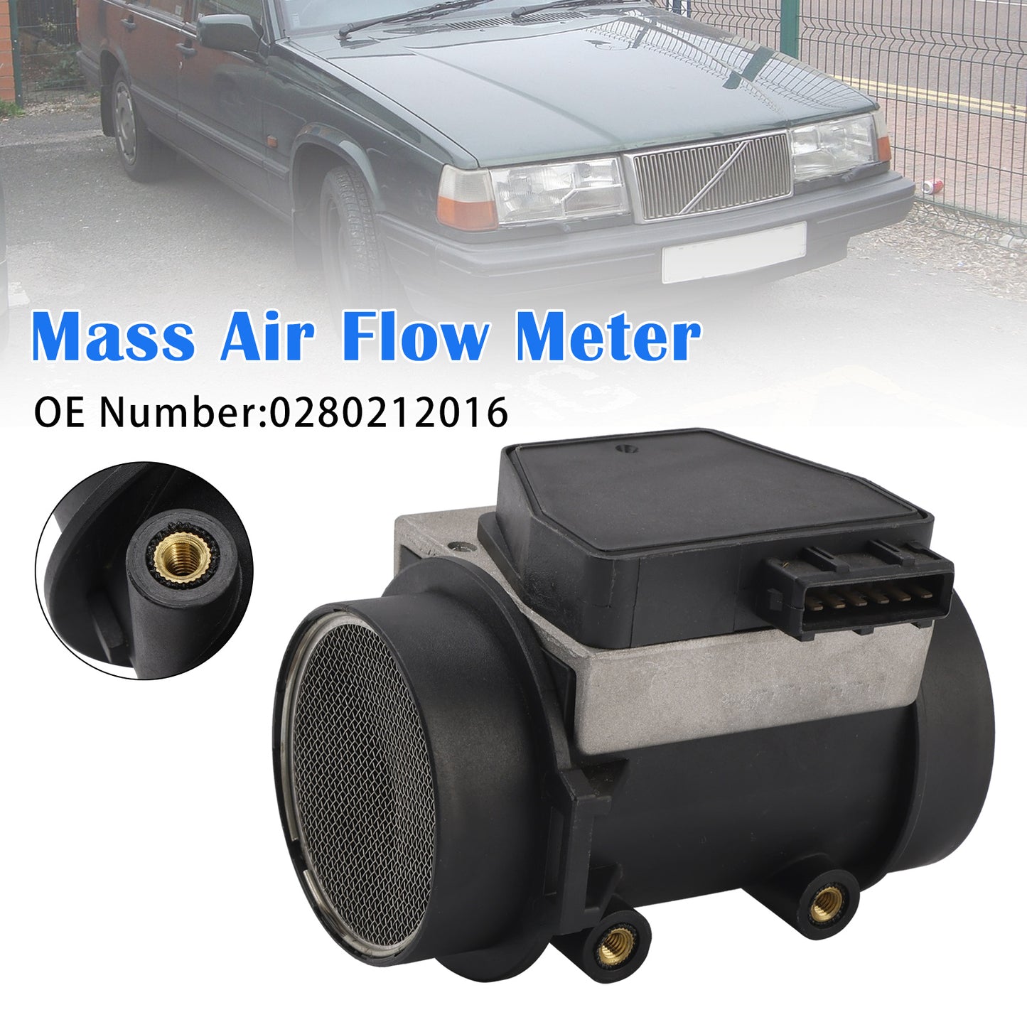 Volvo 240 740 940 2.3L L4 0280212016 Mass Air Flow Meter MAF Sensor