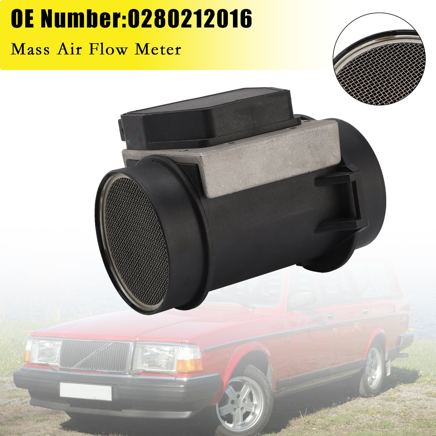 Volvo 240 740 940 2.3L L4 0280212016 Mass Air Flow Meter MAF Sensor