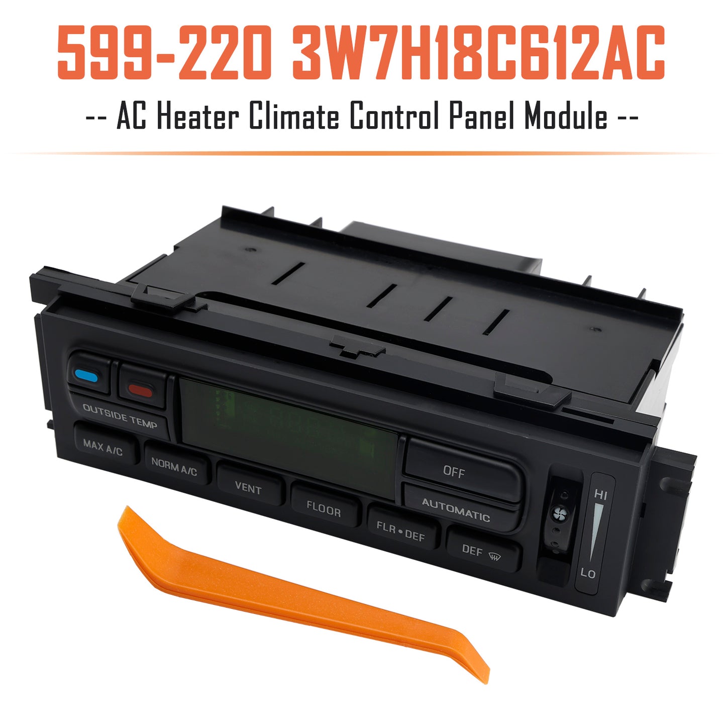 2003-2004 Ford Grand Marquis 599-220 AC Heater Climate Control Panel Module