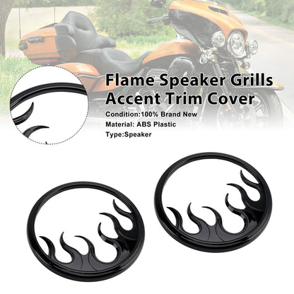2014–2022 Harley Touring Electra Glide Ultra Classic FLHTCU Flame Speaker Grills Accent Trim Cover