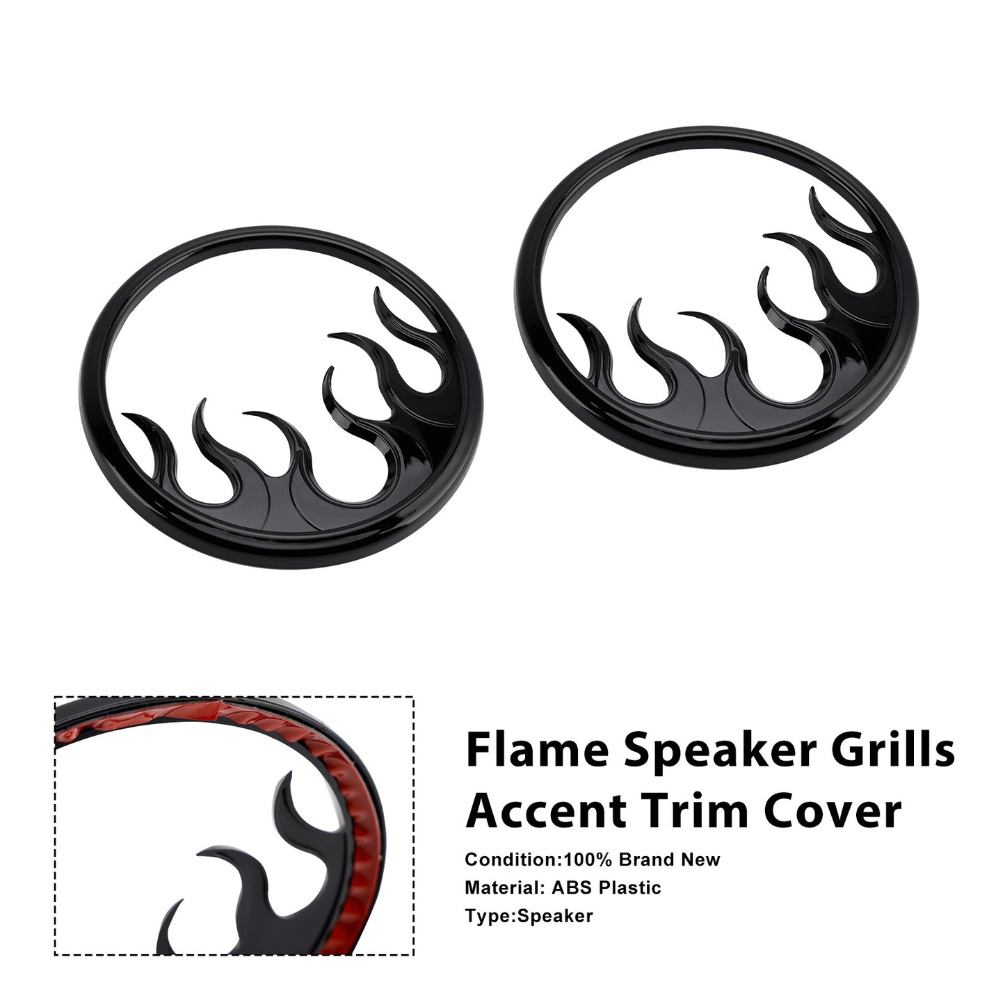 2014–2022 Harley Touring Electra Glide Ultra Classic FLHTCU Flame Speaker Grills Accent Trim Cover