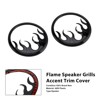 2014–2022 Harley Touring Electra Glide Ultra Classic FLHTCU Flame Speaker Grills Accent Trim Cover