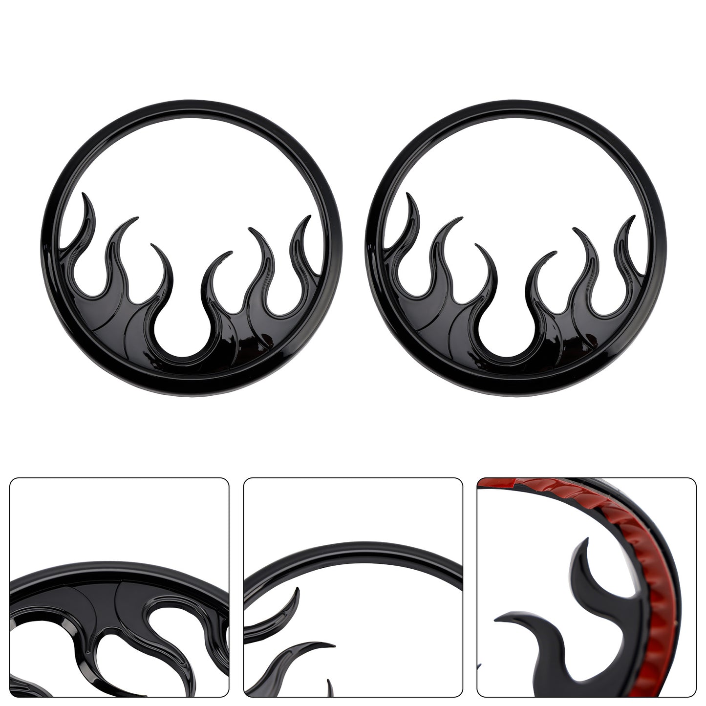 2014–2022 Harley Touring Electra Glide Ultra Classic FLHTCU Flame Speaker Grills Accent Trim Cover