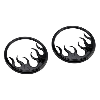 2014–2022 Harley Touring Electra Glide Ultra Classic FLHTCU Flame Speaker Grills Accent Trim Cover