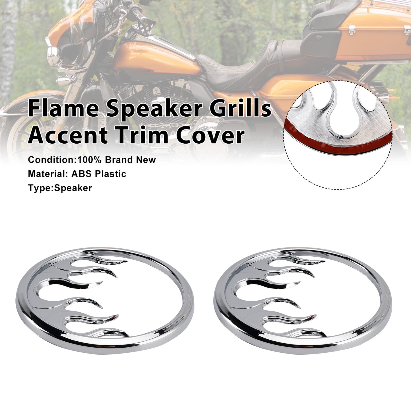 2016 Harley Touring Street Glide CVO FLHXSE Flame Speaker Grills Accent Trim Cover